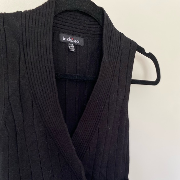 Le Chateau Black Knit Blouse - Picture 2 of 6